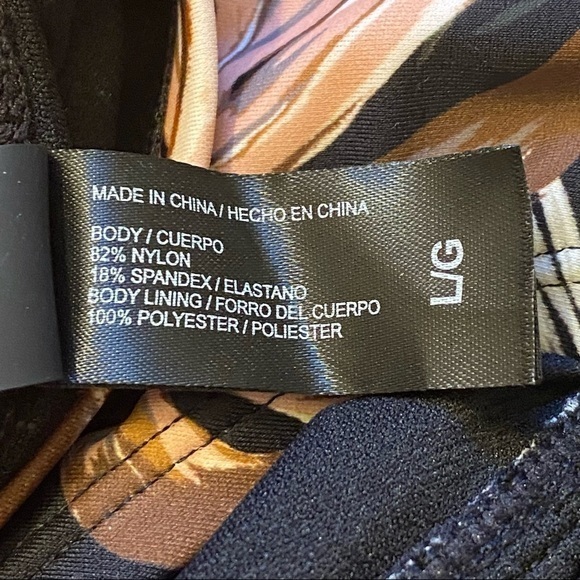 Hurley Women’s One Piece Swim Suit Size L Hurley Scattered‎ Palms NWOT - Picture 9 of 11